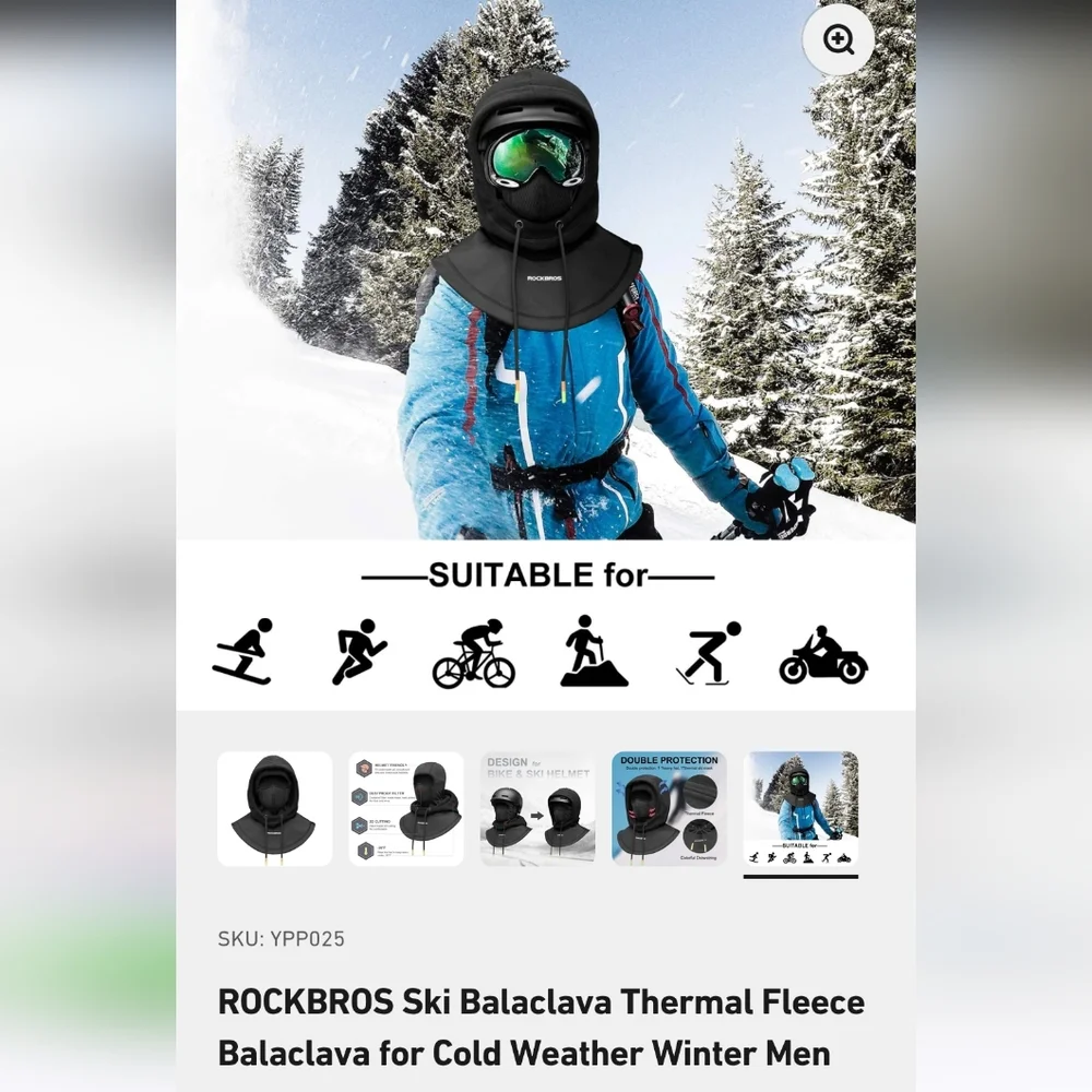 Nwot, Thermal Fleece Balaclava